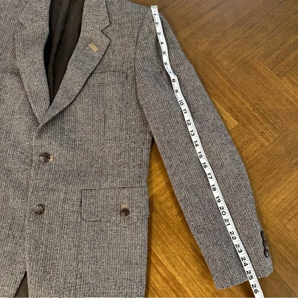 Vintage 70s Johnny Carson For Weise’s Blazer Jacket Brown Tweed Mens Size 38 - Picture 9 of 11